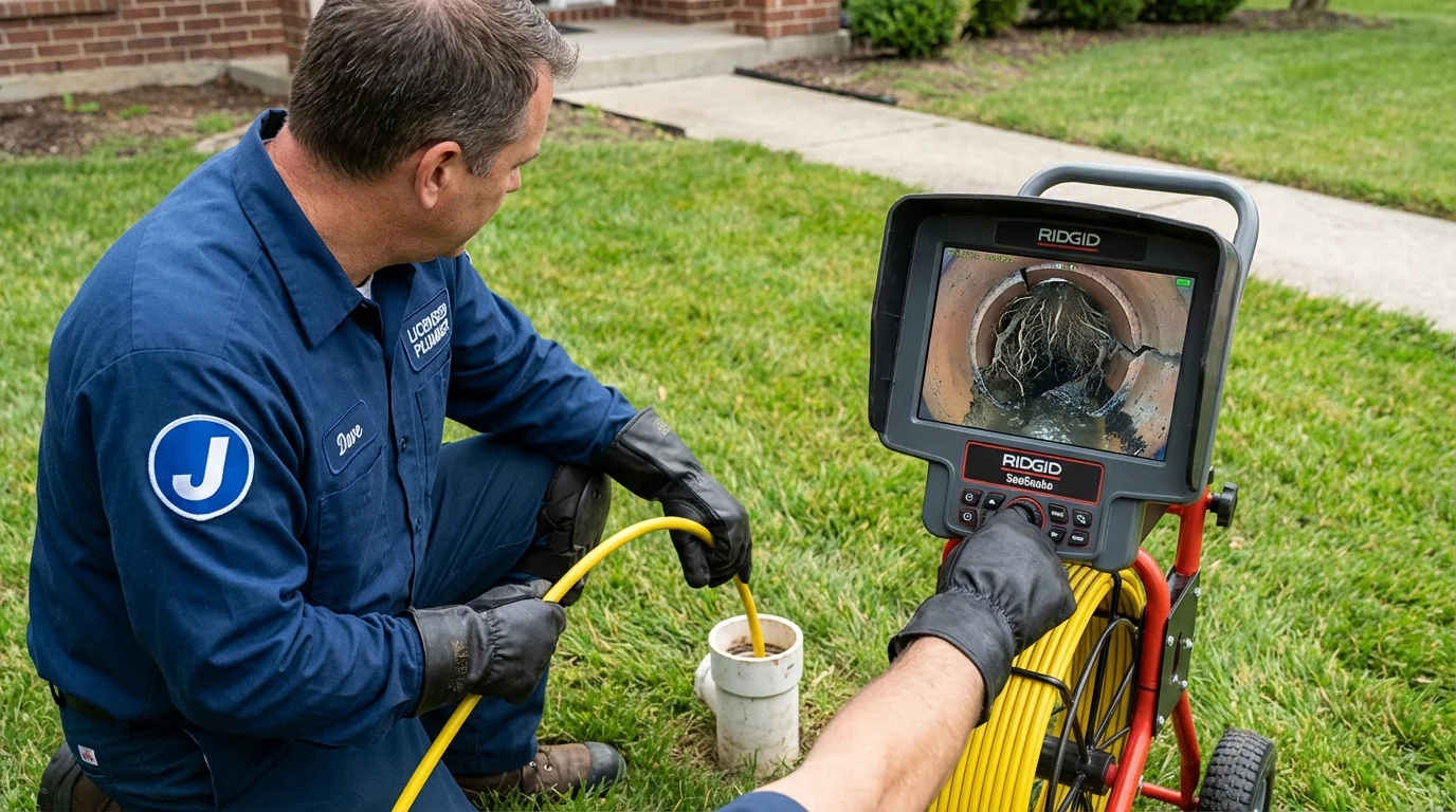 Sewer camera inspection being performed by Johns Plumbing LLC in Maurice